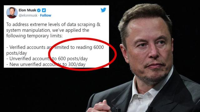 Elon Musk giới hạn số lượt xem Twitter của người dùng