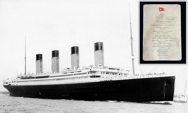 Thực đơn bữa tối trên tàu Titanic được bán giá 2,5 tỷ đồng