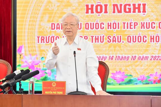 Tổng Bí thư Nguyễn Phú Trọng tiếp xúc cử tri trước kỳ họp thứ 6, Quốc hội khóa XV