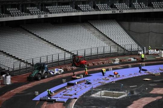 Đường đua điền kinh màu tím tại thế vận hội Olympics Paris 2024
