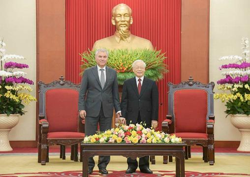 Tổng Bí thư: Việt Nam coi trọng phát triển quan hệ với các chính đảng của Nga 