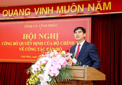 Bí thư Bình Thuận Dương Văn An giữ chức Bí thư tỉnh uỷ Vĩnh Phúc