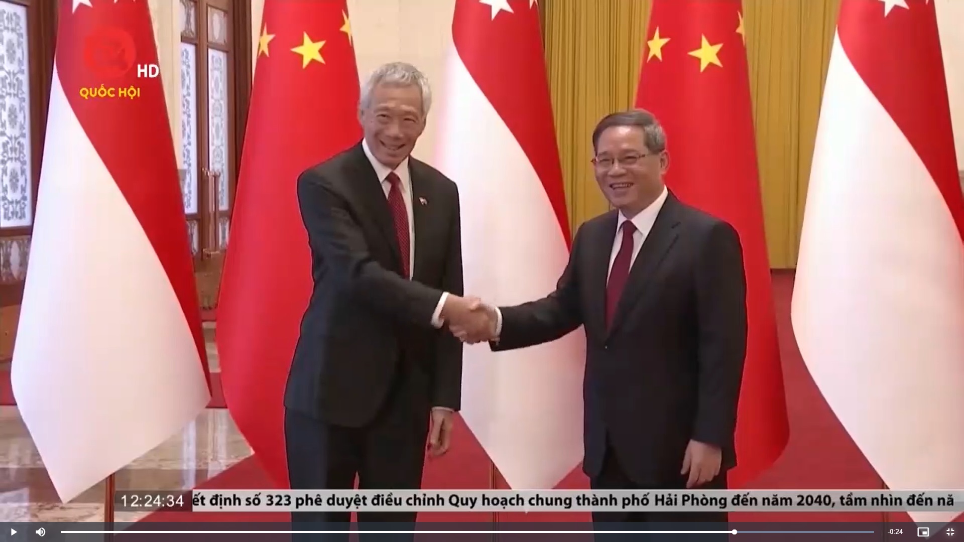 Trung Quốc và Singapore nâng cấp quan hệ song phương