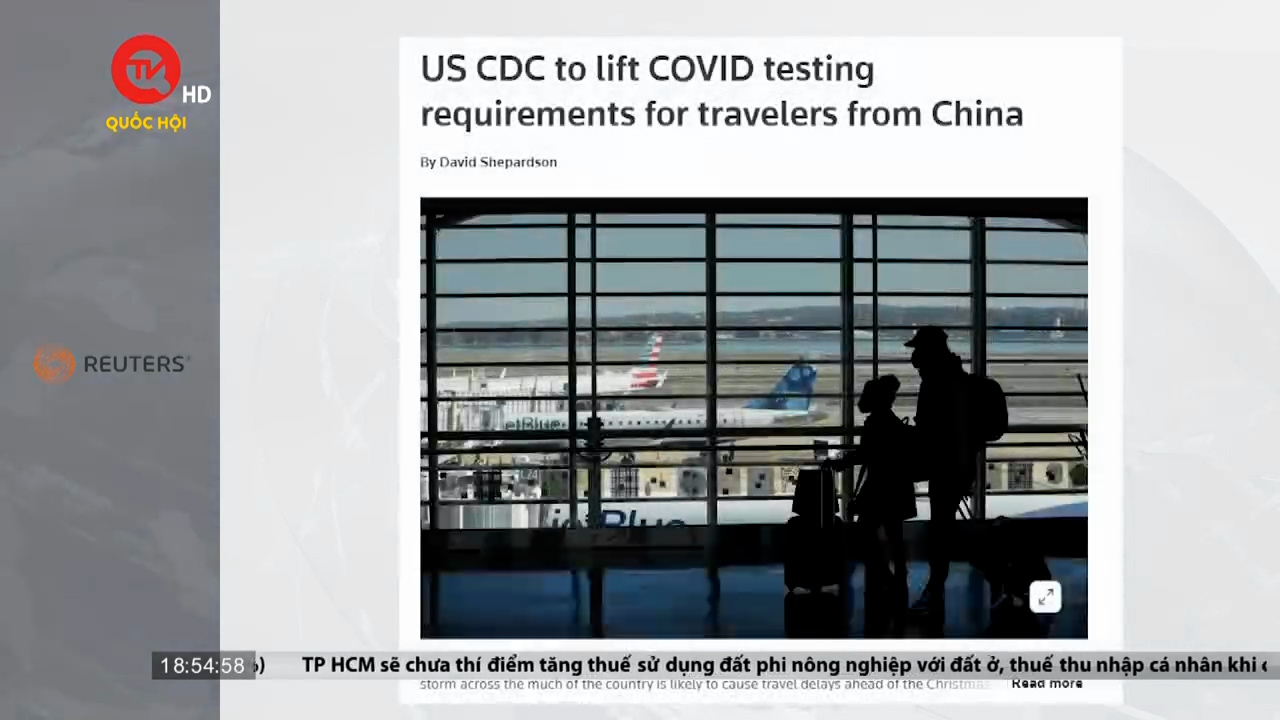 Mỹ gỡ bỏ yêu cầu xét nghiệm Covid-19 đối với khách Trung Quốc