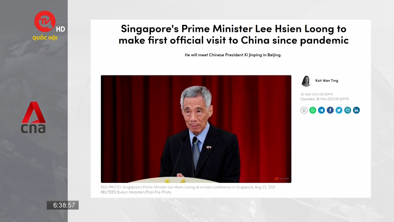 Thủ tướng Singapore thăm Trung Quốc