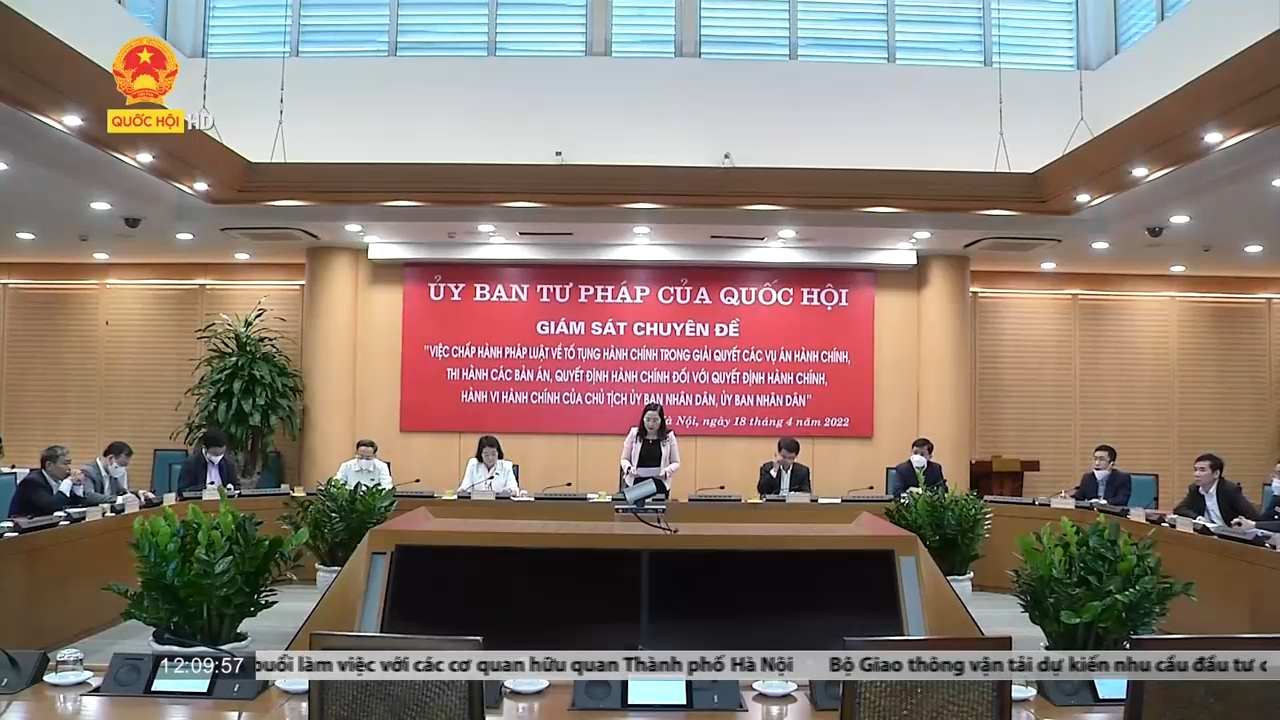 Đoàn Giám sát của Ủy ban Tư pháp đề nghị Hà Nội làm rõ vướng mắc trong thi hành án hành chính