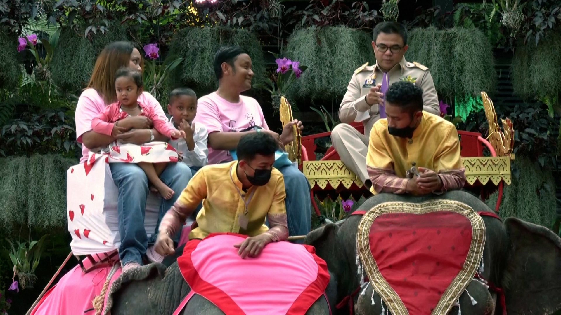 70 cặp đôi Thái Lan kết hôn trên lưng voi trong ngày Valentine