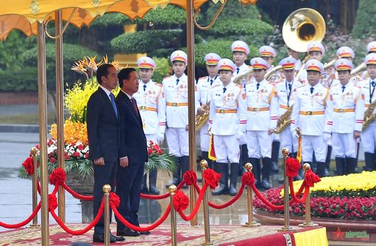 Chủ tịch nước chủ trì Lễ đón Tổng thống Indonesia thăm cấp Nhà nước tới Việt Nam 