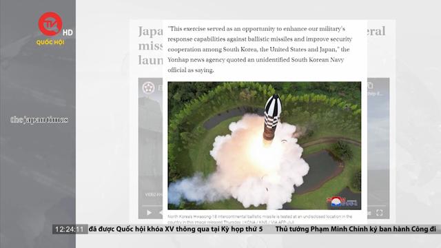 Hàn, Mỹ, Nhật tập trận đối phó tên lửa Triều Tiên