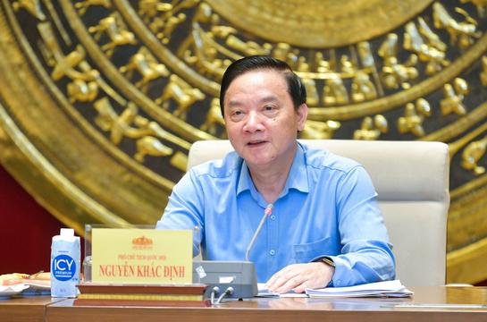 Phó Chủ tịch Quốc hội Nguyễn Khắc Định làm việc với các cơ quan về tiến độ biên soạn các cuốn sách
