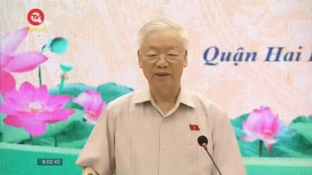 Tổng Bí thư Nguyễn Phú Trọng tiếp xúc cử tri sau Kỳ họp thứ 5