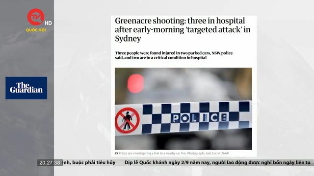 Xả súng ở ngoại ô Sydney, Australia khiến 2 người nguy kịch