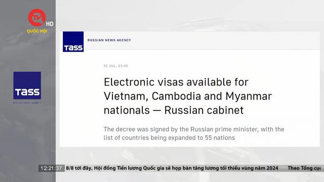 Nga đưa Việt Nam vào danh sách cấp visa điện tử