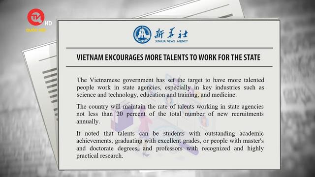 Việt Nam điểm báo: Việt Nam khuyến khích các nhân tài làm việc và đóng góp cho nước nhà