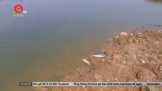 Ba Vì: Hồ Suối Hai cạn trơ đáy, tiệm cận mực nước chết 
