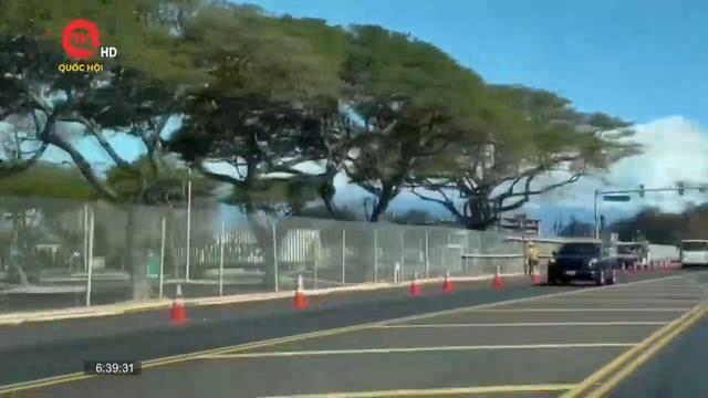 Hàng rào cảnh báo được thiết lập ở khu vực cháy rừng ở Hawaii