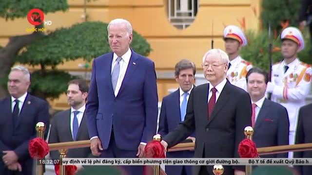 Tổng Bí thư Nguyễn Phú Trọng chủ trì lễ đón chính thức Tổng thống Hoa Kỳ Joe Biden 