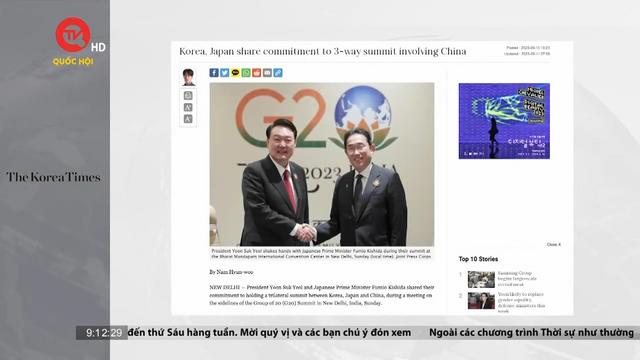 Hàn Quốc và Nhật Bản cam kết thúc đẩy cuộc gặp ba bên với Trung Quốc 