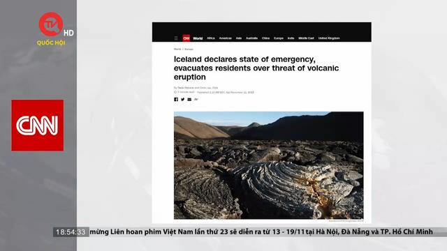 Iceland tuyên bố tình trạng khẩn cấp về núi lửa