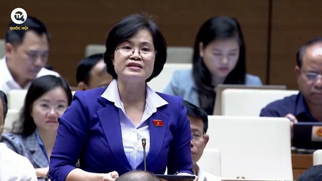 Đại biểu Nguyễn Hồng Hạnh chất vấn Bộ trưởng Bộ Khoa học Công nghệ.