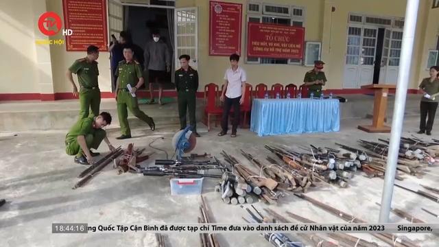 Đắk Nông: Tiêu hủy gần 500 súng tự chế, vũ khí, công cụ hỗ trợ 