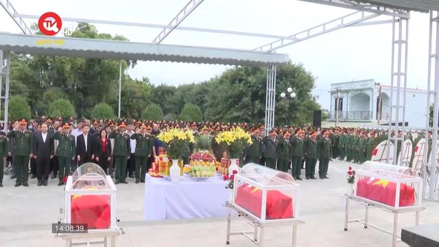 An táng 3 hài cốt liệt sĩ quân tình nguyện Việt Nam hy sinh tại Lào