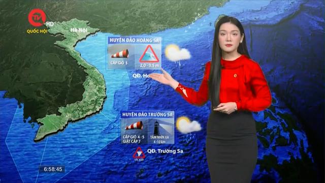 Dự báo thời tiết: Bắc Bộ nắng nhẹ, Tây Nguyên và Nam Bộ có mưa