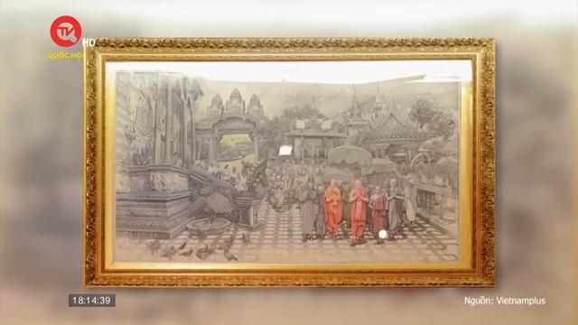 Tác phẩm “Lễ hội Khmer ở Cà Mau” đạt giải xuất sắc trong cuộc thi Vẽ về di sản