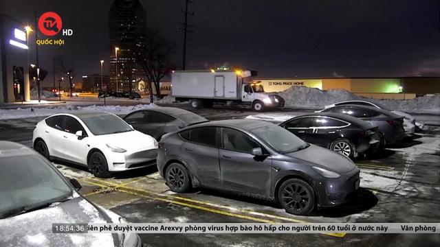 Mỹ: Thời tiết lạnh giá buốt khiến hàng loạt xe điện Tesla không thể sạc pin 