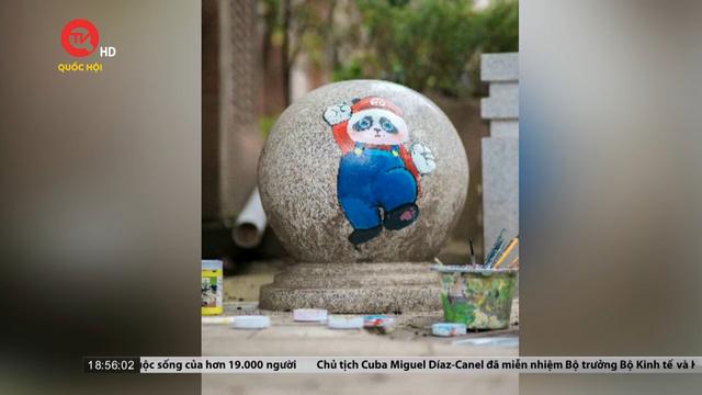 Hoạ sĩ Trung Quốc quảng bá gấu trúc qua nghệ thuật graffiti