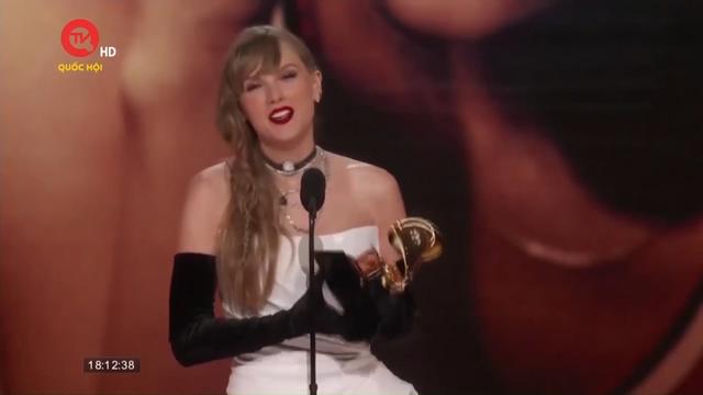 Taylor Swift công bố album mới ngay trên bục nhận giải Grammy