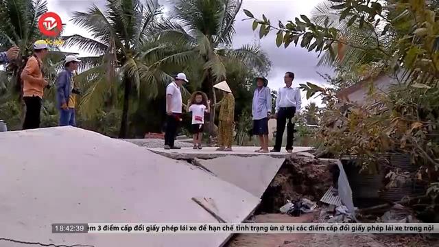 Cà Mau: Gia tăng tình trạng sụt lún và sạt lở đất