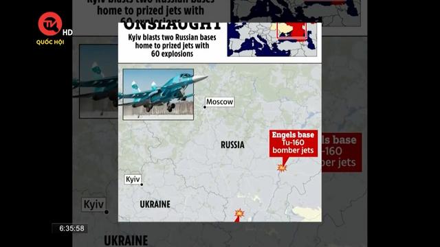 Ukraine tấn công căn cứ không quân của Nga