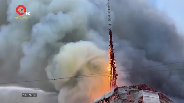 Hỏa hoạn phá hủy sàn chứng khoán 400 tuổi tại Đan Mạch