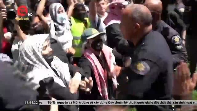 Đụng độ trong các cuộc biểu tình ủng hộ Palestine ở Mỹ 
