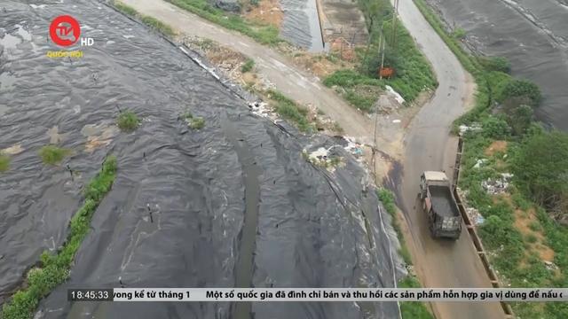 Vỡ bãi chứa bùn H1 tại khu liên hợp xử lý chất thải Sóc Sơn, Hà Nội