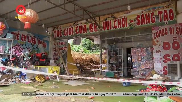 Hiện trường vụ sạt lở đất khiến 3 cháu bé tử vong ở Ba Vì, Hà Nội