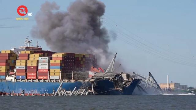 Mỹ cho nổ tung cầu Baltimore sau vụ đâm tàu kinh hoàng
