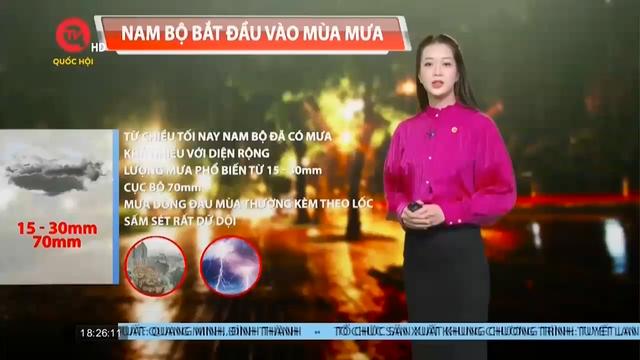 Dự báo thời tiết Nam Bộ ngày 16/5: Nam Bộ chính thức bước vào mùa mưa