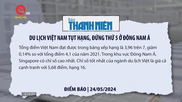 Điểm báo: Du lịch Việt Nam tụt hạng, đứng thứ 5 ở Đông Nam Á 