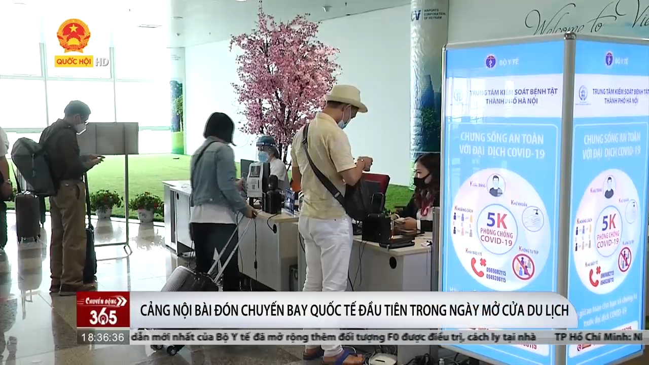 Cảng Nội Bài đón chuyến bay quốc tế đầu tiên trong ngày mở cửa du lịch