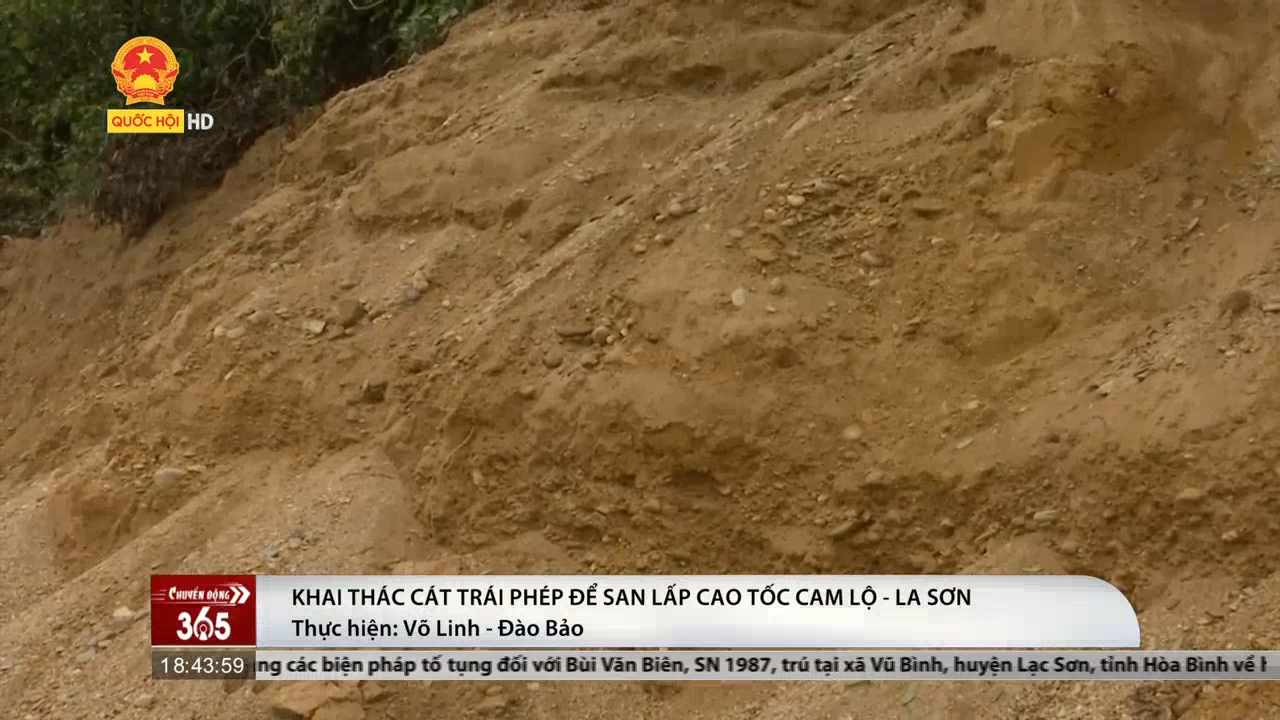 Quảng Trị: Ngang nhiên khai thác cát trái phép để san lấp cao tốc Cam Lộ - La Sơn