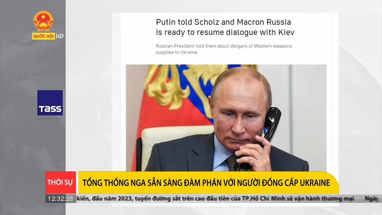 Điểm báo quốc tế trưa ngày 29/5: Tổng thống Nga sẵn sàng đàm phán với người đồng cấp Ukraine