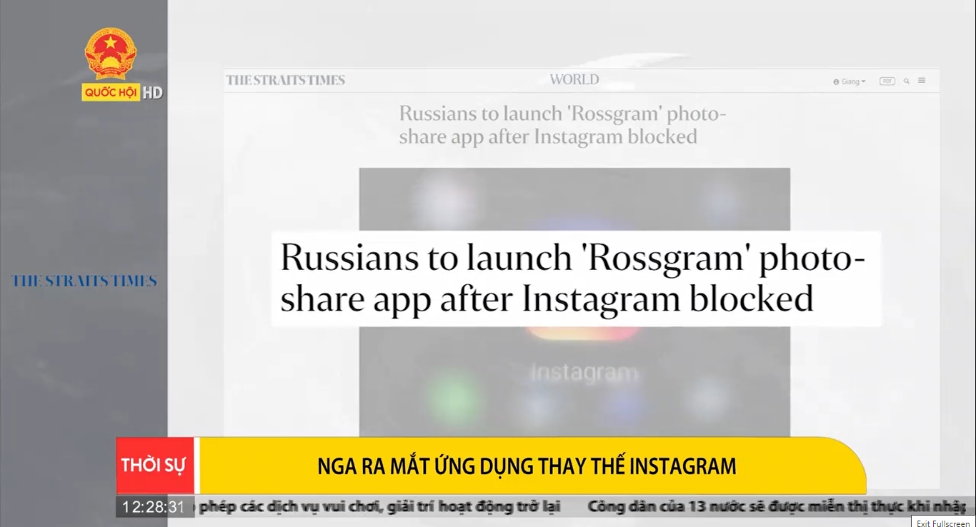Điểm báo quốc tế ngày 17/03/2022: Nga ra mắt ứng dụng thay thế Instagram