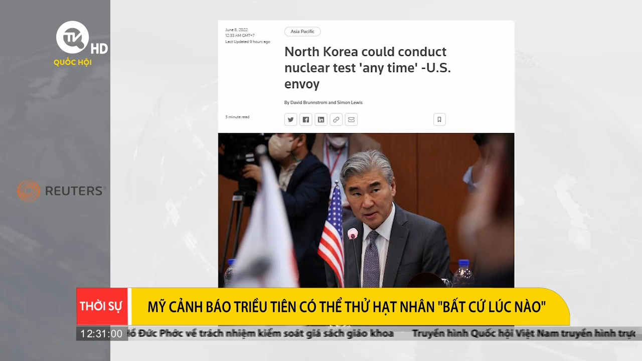 Điểm báo quốc tế 8/6: Mỹ cảnh báo Triều Tiên có thể sẽ thử hạt nhân "bất cứ lúc nào"
