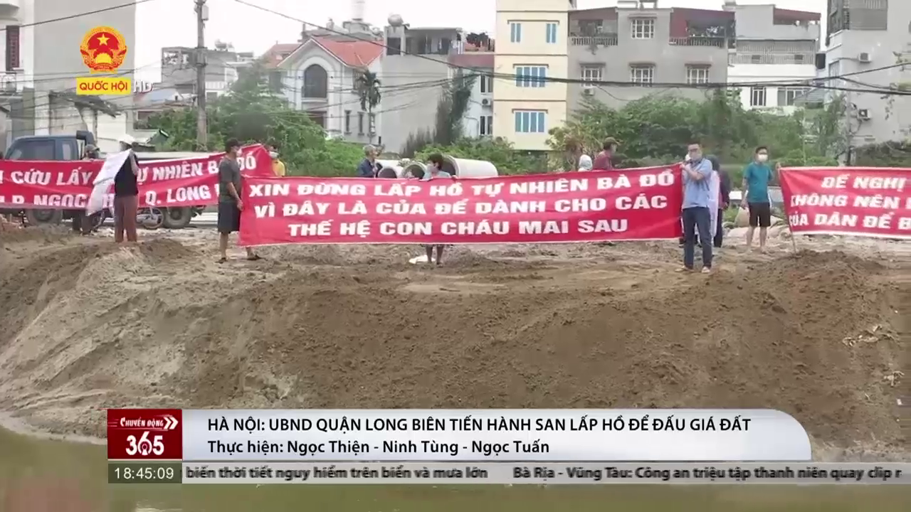 Hà Nội: 'Kệ' ý kiến của Thanh tra Chính phủ, chính quyền quận Long Biên đang lấp hồ để đấu giá đất