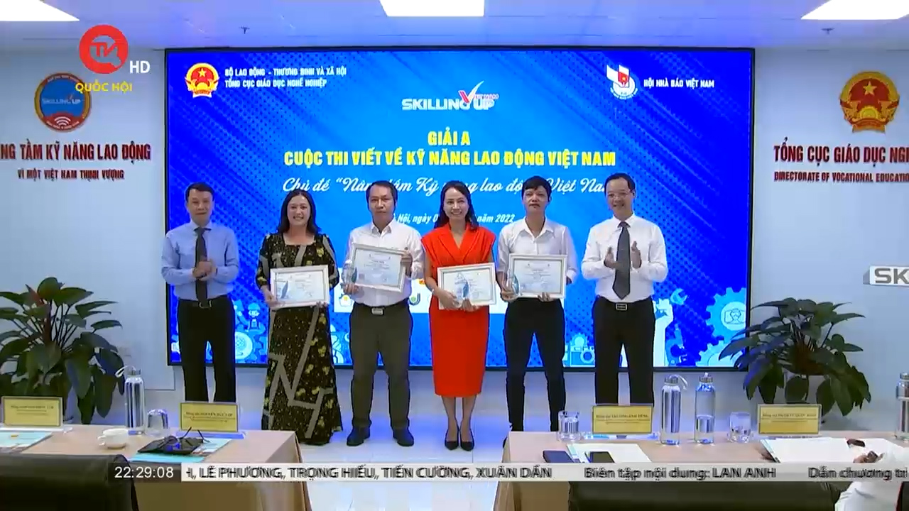 Truyền hình Quốc hội Việt Nam đạt giải A cuộc thi viết về "Nâng tầm kỹ năng lao động Việt Nam"