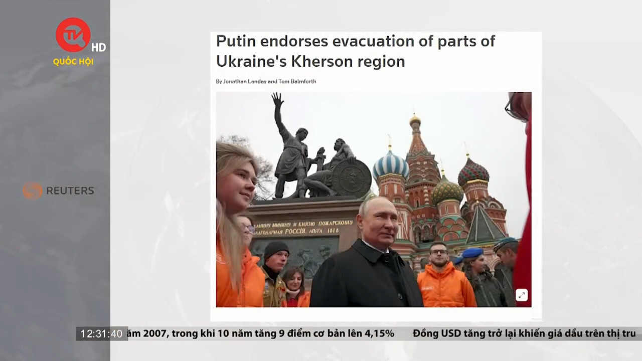 Tổng thống Nga ủng hộ sơ tán ở Kherson