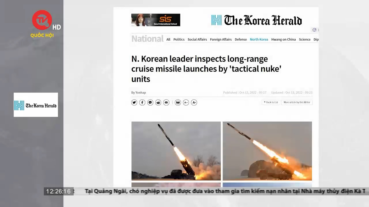 Điểm báo quốc tế: Triều Tiên phóng thử 2 tên lửa hành trình