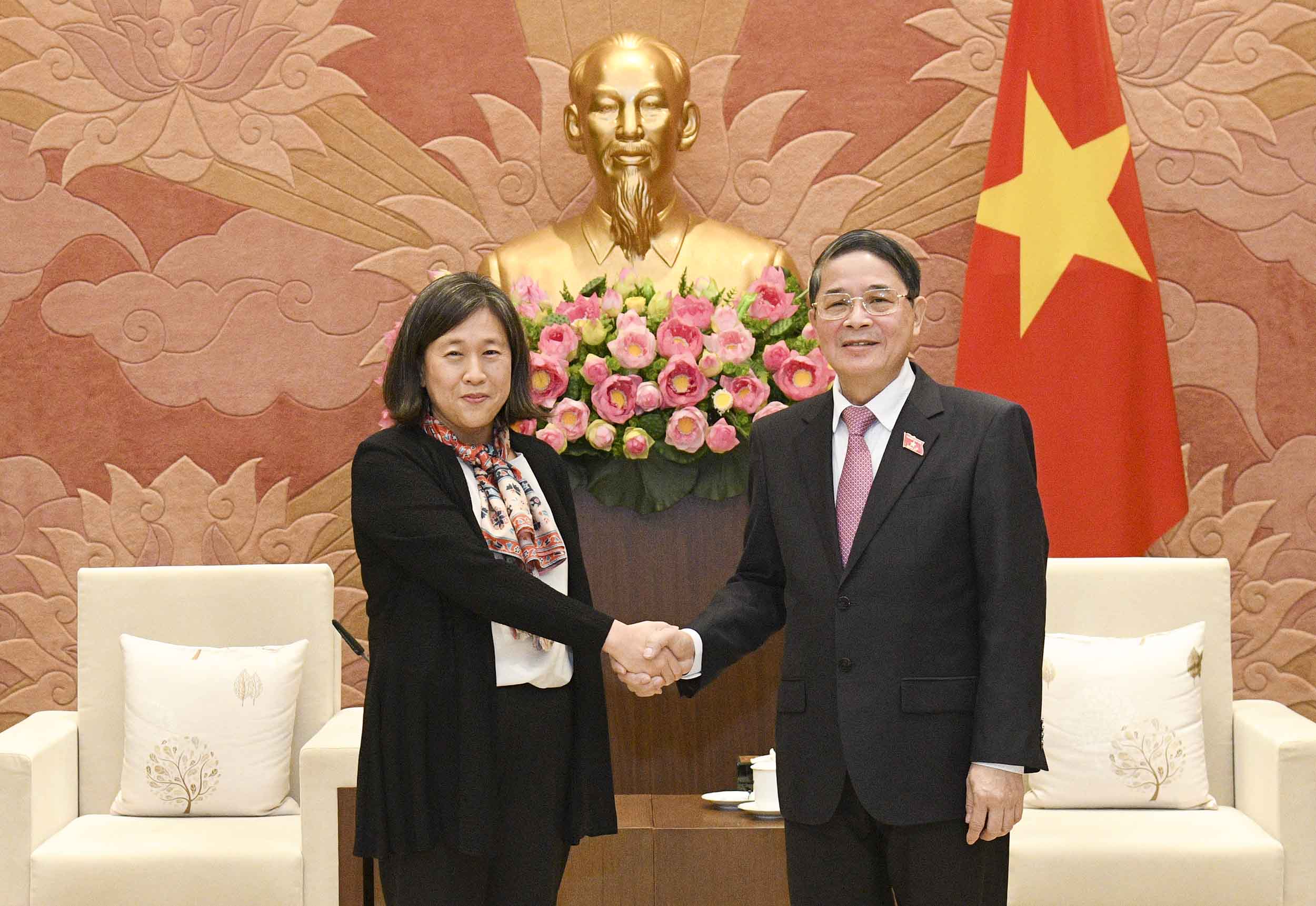 Phó Chủ tịch Quốc hội Nguyễn Đức Hải tiếp Trưởng đại diện Thương mại Hoa Kỳ Katherine Tai